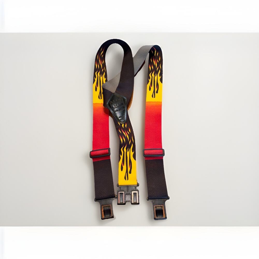 Vintage Perry Suspenders Flames Hook On Belt Made in USA